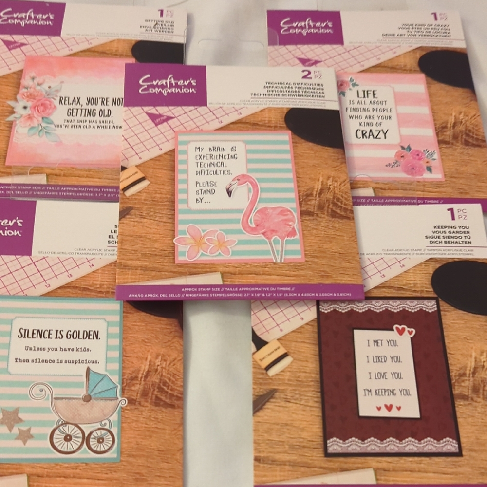 Crafters Companion Sayings Stamps Set of 5
